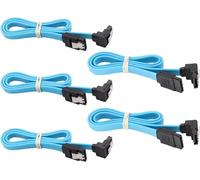 zdyCGTime SATA Cable III, 6Gbps 90 Degree Right Angle with Locking Latch 18 Inch 90-Degree to 180-Degree Plug for SATA HDD, SSD, CD Driver, CD Writer (5 Pack/Blue-90°)