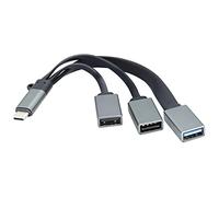 zdyCGTime Type-c 3.0 Male to 1 USB A 3.0 + 2 USB A 2.0 Female Cable 3 in 1 USB C to 3 USB Female Extension OTG Hub for Phone, Tablet, etc. (19cm/1 pack)