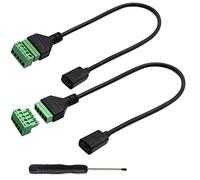 zdyCGTime Type C USB Screw Terminal Block Connector Cable Type C USB 2.0 Female Plug to 5 Pin/way Female Bolt Screw with Shield terminals Pluggable Type Adapter Connector Converter Cable（30CM/2Packs