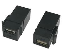 zdyCGTime USB 2.0 Keystone Jack Inserts, (2-Pack) USB 2.0 Adapters Female to Female Connector For Wall Plate Outlet Panel-Black