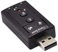 zdyCGTime USB 2.0 Virtual7.1 Channel Stereo Audio Adapter External Sound Card with 3.5 mm Audio and Microphone Ports, Internal Amplifier and Volume Controls.Plug and play.(Black)