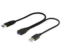 zdyCGTime USB 3.0 Extender adapter Cable,USB3.0 Female to USB 3.0 & USB 2.0 Male Extra Power Data Y Splitter Extension Cable.(33CM/1Pack)