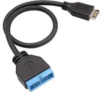 zdyCGTime USB 3.1 Front Panel Header to USB 3.0 20Pin Header Motherboard Extension Cable Adapter,Compatible with ASUS/STRIX Z270I/Z270G,etc.(30cm/Black)