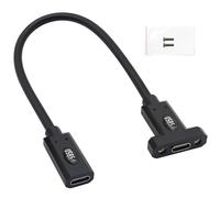 zdyCGTime USB 5.0 80Gbps/240W Extension Cable,USB5.0 female to female 48V/5A USB-C fixed board installation high-speed transmission charging data cable,Compatible for Thunderbolt 4/3/iPad(30cm/12inch)
