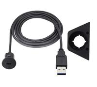 zdyCGTime USB C to USB 3.0 A Threaded Flush Mount Waterproof Cable Adapter USB 3.0 Male to USB C Female Panel Mount Extension Cable, for Car Boat Truck Yacht Motorcycle, (1.5m/4.9ft)