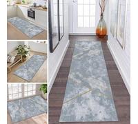ZDYHMrj Carpet Runners For Hallways Long Non Slip 40X500CM Kitchen Rug Mat Washable Blue Gray Gold Hallway Runner Carpet Rug Floor Mat for Bedroom Living Room Indoor Design Modern Anti-Slip Entryway