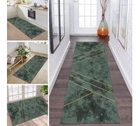 ZDYHMrj Carpet Runners For Hallways Long Non Slip 50X160CM Kitchen Rug Mat Washable Green Gold Hallway Runner Carpet Rug Floor Mat for Bedroom Living Room Indoor Design Modern Anti-Slip Entryway
