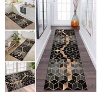 ZDYHMrj Carpet Runners for Hallways Non Slip 40X80CM Hall Runner Rugs Long Hallway Rug Grey Black Gold Kitchen Runner Washable Carpet Floor Mat for Hallway Entryway Kitchen Room Living Room