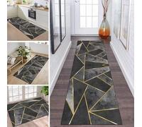 ZDYHMrj Carpet Runners for Hallways Non Slip 60X180CM Hall Runner Rugs Long Hallway Rug Darkgray Gold Kitchen Runner Washable Carpet Floor Mat for Hallway Entryway Kitchen Room Living Room