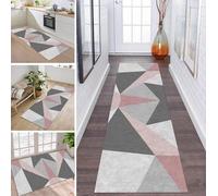ZDYHMrj Carpet Runners for Hallways Non Slip 60X280CM Hall Runner Rugs Long Hallway Rug Grey Pink Kitchen Runner Washable Carpet Floor Mat for Hallway Entryway Kitchen Room Living Room