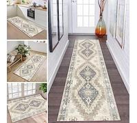 ZDYHMrj Carpet Runners for Hallways Non Slip 60X400CM Hall Runner Rugs Long Hallway Rug Moroccan Beige Kitchen Runner Washable Carpet Floor Mat for Hallway Entryway Kitchen Room Living Room