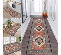ZDYHMrj Carpet Runners for Hallways Non Slip 90X350CM Hall Runner Rugs Long Hallway Rug Boho Red Kitchen Runner Washable Carpet Floor Mat for Hallway Entryway Kitchen Room Living Room