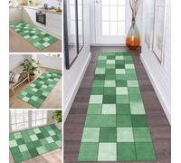ZDYHMrj Carpet Runners Non Slip Long Hallway Hall Runner Rugs Green 80X150CM Kitchen Floor Mat Washable Area Rug Runner for Entryway Living Room Bedroom Floor Mat
