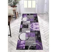 ZDYHMrj Carpet Runners Non Slip Long Hallway Hall Runner Rugs Grey purple 50X150CM Kitchen Floor Mat Washable Area Rug Runner for Entryway Living Room Bedroom Floor Mat