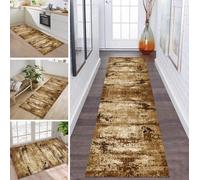 ZDYHMrj Rug Runner 120 x 300 cm Brown Long Carpet Runner Hallway Non-Slip Sold by the Metre Kitchen Rug Runner Washable Hallway Rug Living Room Kitchen Runner Bedroom Living Room Dirt Trapper Runner