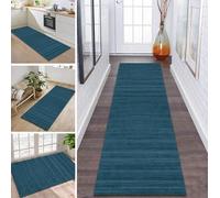 ZDYHMrj Rug Runner Hallway Kitchen Non-Slip Washable Blue Rug Runner Hallway Kitchen Runner 70 x 250 cm Long Sold by the Metre Kitchen Rug Hallway Rug Living Room Bedroom Living Room Dirt Trapper