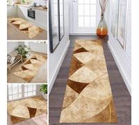 ZDYHMrj Rug Runner Hallway Kitchen Non-Slip Washable Brown Rug Runner Hallway Kitchen Runner 110 x 400 cm Long Sold by the Metre Kitchen Rug Hallway Rug Living Room Bedroom Living Room Dirt Trapper