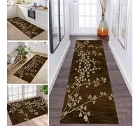 ZDYHMrj Rug Runner Hallway Kitchen Non-Slip Washable Brown Rug Runner Hallway Kitchen Runner 60 x 300 cm Long Sold by the Metre Kitchen Rug Hallway Rug Living Room Bedroom Living Room Dirt Trapper