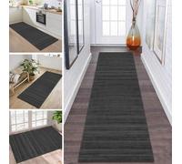 ZDYHMrj Rug Runner Hallway Kitchen Non-Slip Washable Dark Grey Rug Runner Hallway Kitchen Runner 67 x 240 cm Long Sold by the Metre Kitchen Rug Hallway Rug Living Room Bedroom Living Room Dirt Trapper