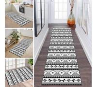 ZDYHMrj Rug Runner Hallway Kitchen Non-Slip Washable Grey Carpet Runner Hallway Kitchen Runner 70 x 130 cm Long Sold by the Metre Kitchen Rug Hallway Rug Living Room Bedroom Living Room Dirt Trapper