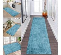 ZDYHMrj Rug Runner Hallway Kitchen Non-Slip Washable Hallway Runner Long 70 x 150 cm Kitchen Runner Blue Rug Mat Sold by the Metre Bed Rug for Hallway Dining Room Bedroom Living Room Dirt Trapper Rug