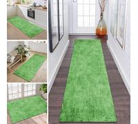 ZDYHMrj Rug Runner Hallway Kitchen Non-Slip Washable Hallway Runner Long 70 x 200 cm Kitchen Runner Dark Green Rug Mat Sold by the Metre Bed Rug for Hallway Dining Room Bedroom Living Room Dirt