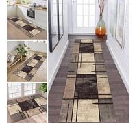 ZDYHMrj Rug Runner Hallway Kitchen Non-Slip Washable Rug Runner Long 40 x 60 cm Brown Modern Corridor Rug Mats Kitchen Rug Bedroom Living Room Hallway Mats Wide 40-120 cm