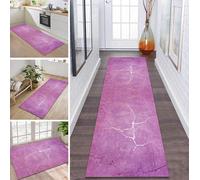 ZDYHMrj Rug Runner Hallway Kitchen Non-Slip Washable Rug Runner Long 50 x 280 cm Pink Purple Modern Design Sold by the Metre Corridor Carpet Dining Room Bedroom Living Room Dirt Trapper Mat Kitchen