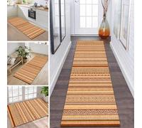 ZDYHMrj Rug Runner Hallway Non-Slip 100 x 150 cm Brown Morocco Kitchen Rug Washable Hallway Runner Modern Carpet Runner for Hallway, Kitchen, Entrance, Living Room Dirt Trapper Rug