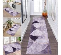 ZDYHMrj Rug Runner Hallway Non-Slip 120 x 450 cm Purple Kitchen Rug Modern Long Rug Runner Modern Design Sold by the Metre Kitchen Runner Hallway Living Room Bedroom Living Room Dirt Trapper Runner