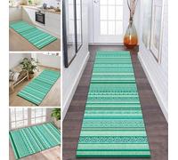 ZDYHMrj Rug Runner Hallway Non-Slip 40 x 350 cm Green Morocco Kitchen Rug Washable Hallway Runner Modern Carpet Runner for Hallway, Kitchen, Entrance, Living Room Dirt Trapper Rug