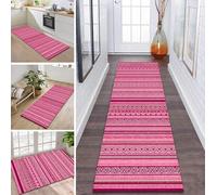 ZDYHMrj Rug Runner Hallway Non-Slip 60 x 240 cm Pink Morocco Kitchen Rug Washable Hallway Runner Modern Carpet Runner for Hallway, Kitchen, Entrance, Living Room Dirt Trapper Rug