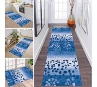ZDYHMrj Rug Runner Hallway Non-Slip 80 x 200 cm Kitchen Rug Blue Washable Hallway Runner Modern Carpet Runner for Hallway, Kitchen, Entrance, Living Room Dirt Trapper Rug