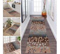 ZDYHMrj Rug Runner Hallway Non-Slip 80 x 500 cm Grey Brown Kitchen Rug Washable Hallway Runner Modern Carpet Runner for Hallway, Kitchen, Entrance, Living Room Dirt Trapper Rug