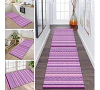 ZDYHMrj Rug Runner Hallway Non-Slip 90 x 100 cm Purple Morocco Kitchen Rug Washable Hallway Runner Modern Carpet Runner for Hallway, Kitchen, Entrance, Living Room Dirt Trapper Rug