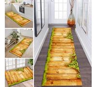 ZDYHMrj Rug Runner Hallway Non-Slip 90 x 180 cm 3D Wooden Kitchen Rug Washable Hallway Runner Modern Carpet Runner for Hallway, Kitchen, Entrance, Living Room Dirt Trapper Rug