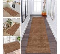 ZDYHMrj Rug Runner Long Hallway Kitchen Non-Slip Washable Kitchen Runner 67 x 240 cm Brown Rug Mats Polyester Corridor Carpet Runner Hallway Living Room Bedroom Dirt Trapper Mat Kitchen Rug