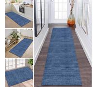 ZDYHMrj Rug Runner Long Hallway Kitchen Non-Slip Washable Kitchen Runner 70 x 400 cm Blue Rug Mats Polyester Corridor Carpet Runner Hallway Living Room Bedroom Dirt Trapper Mat Kitchen Rug