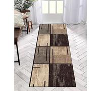 ZDYHMrj Runner Rug Long Hallway Non-Slip Washable 60 x 180 cm Kitchen Corridor Rug Runner for Hallway Brown Bedroom Living Room Polyester Carpet Mat Durable Adjustable Kitchen Rug Sold by the Metre