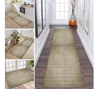 ZDYHMrj Runner Rug, Long, Non-Slip, Washable, 50 x 200 cm, Kitchen Corridor Rug Runner for Hallway, Brown, Bedroom, Living Room, Polyester Carpet Mat, Permanently Adjustable, Sold by the Metre