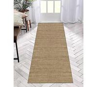 ZDYHMrj Runner Rug, Long, Non-Slip, Washable, 80 x 340 cm, Brown Kitchen Corridor Rug Runner for Hallway, Bedroom, Living Room, Polyester Carpet Mat, Durable, Adjustable Kitchen Rug, Sold by the Metre
