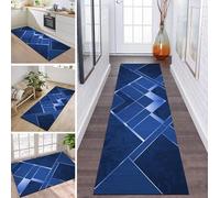 ZDYHMrj Runner Rug, Long, Non-Slip, Washable, Kitchen, Corridor Rug Runner, Dark Blue, 120 x 300 cm, Long Carpet Mats, Kitchen Runner, Living Room, Children's Room, Adjustable Kitchen Rug, Sold by the