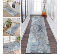 ZDYHMrj Runner Rug, Long, Non-Slip, Washable, Kitchen, Corridor Rug Runner, Grey Blue, 120 x 200 cm, Long Carpet Mats, Kitchen Runner, Living Room, Children's Room, Adjustable Kitchen Rug, Sold by the