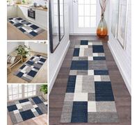 ZDYHMrj Runner Rug, Long, Non-Slip, Washable, Kitchen, Corridor Rug Runner, Grey Blue, 60 x 200 cm, Long Carpet Mats, Kitchen Runner, Living Room, Children's Room, Adjustable Kitchen Rug, Sold by the