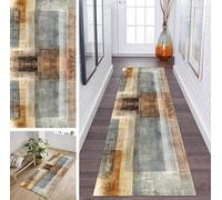 ZDYHMrj Runner Rugs for Hallway Non Slip Kitchen rugs Extra Long Hallway Runners Washable Anti-slip Green Brown Carpet Runners Rug Floor Mats for Hall Entryway Floor Mat