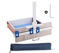 ZDYNASTY Cabinet Hardware Jig Adjustable Punch Locator Drill Guide Template Measuring Tool Woodworking Drill Guide Tool Handle jig for Kitchen cupboards(Aluminum with Steel)