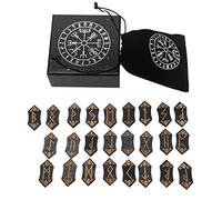 ZDYS Tarot Cards Nordic Rune Wooden Set Meditation Divination with Storage Bag for Beginners