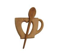 ZDYS Wooden Brooch Pin with Creative Design Handmade Animal Brooch Sweater Clip,Vintage Shawl Pin Natural Wooden Brooch Pin (coffee cup)