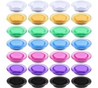 ZDZBLX Fridge Magnets 28 Pack - 7 Colours Strong Whiteboard Magnets, Small Round Transparent Magnet, Heavy Duty Mini Magnets for Fridge, Notice Board, Calendar, Crafts, Map, Office, Home & School Use