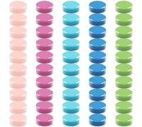 ZDZBLX Fridge Magnets, 50 PCS Mini Round Strong Magnet in 5 Colours, Heavy Duty Whiteboard Magnets, Small Cute Magnets for Fridge, Crafts, Notice Board, Office & Home, Refrigerator Magnet for Adults